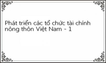 Phát triển các tổ chức tài chính nông thôn Việt Nam - 1