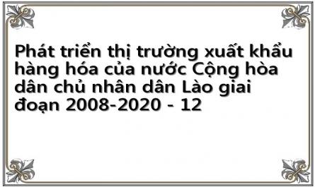 Cơ Cấu Xuất Khẩu Của Chdcnd Lào Thời Kỳ 2006-2010 Phân Theo Nhóm Hàng