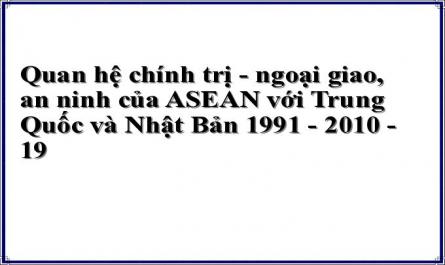 Quan hệ chính trị - ngoại giao, an ninh của ASEAN với Trung Quốc và Nhật Bản 1991 - 2010 - 19