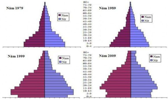 Hình 2 3 Tháp dân số Việt Nam 1979 2009 Nguồn Tổng Điều tra Dân số và Nhà ở 2