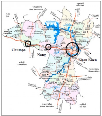 Hình 2 3 Thành phố Khon Kaen và các thị trấn lân cận trên EWEC Nguồn Yongvanit 1