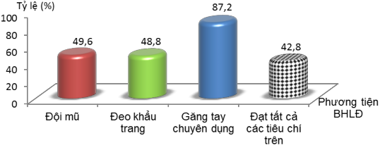 Biểu đồ 3 6 Thực trạng sử dụng phương tiện bảo hộ lao động của người 3