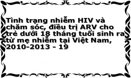 Tình trạng nhiễm HIV và chăm sóc, điều trị ARV cho trẻ dưới 18 tháng tuổi sinh ra từ mẹ nhiễm tại Việt Nam, 2010-2013 - 19