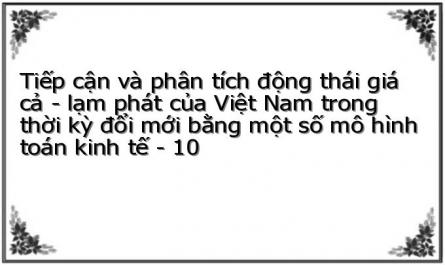 Tiếp cận và phân tích động thái giá cả - lạm phát của Việt Nam trong thời kỳ đổi mới bằng một số mô hình toán kinh tế - 10