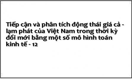 Tiếp cận và phân tích động thái giá cả - lạm phát của Việt Nam trong thời kỳ đổi mới bằng một số mô hình toán kinh tế - 12