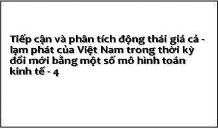 Tiếp cận và phân tích động thái giá cả - lạm phát của Việt Nam trong thời kỳ đổi mới bằng một số mô hình toán kinh tế - 4