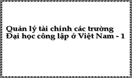 Quản lý tài chính các trường Đại học công lập ở Việt Nam - 1