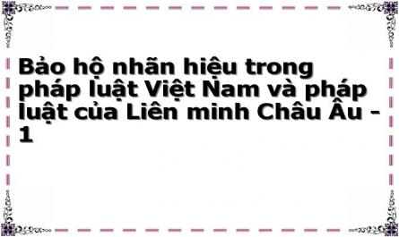 Bảo hộ nhãn hiệu trong pháp luật Việt Nam và pháp luật của Liên minh Châu Âu - 1