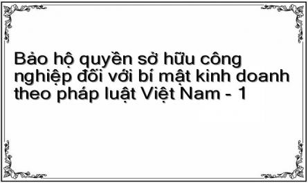 Bảo hộ quyền sở hữu công nghiệp đối với bí mật kinh doanh theo pháp luật Việt Nam - 1