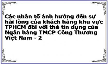 Các nhân tố ảnh hưởng đến sự hài lòng của khách hàng khu vực TPHCM đối với thẻ tín dụng của Ngân hàng TMCP Công Thương Việt Nam - 2