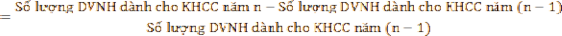 Tỷ trọng DVNH dành cho KHCC của mỗi KHCC là số lượng DVNH dành cho KHCC trung bình 3