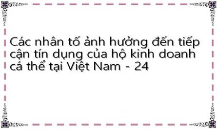 Các nhân tố ảnh hưởng đến tiếp cận tín dụng của hộ kinh doanh cá thể tại Việt Nam - 24