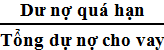 x 100 Nợ quá hạn là khoản nợ mà một phần hoặc toàn bộ nợ gốc và hoặc 1