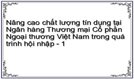 Nâng cao chất lượng tín dụng tại Ngân hàng Thương mại Cổ phần Ngoại thương Việt Nam trong quá trình hội nhập - 1
