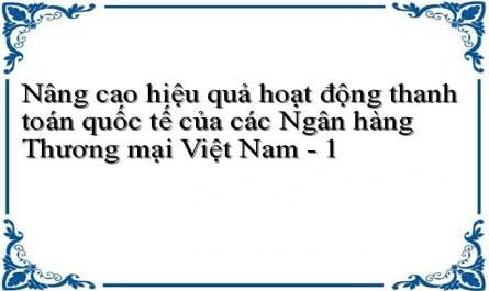 Nâng cao hiệu quả hoạt động thanh toán quốc tế của các Ngân hàng Thương mại Việt Nam - 1