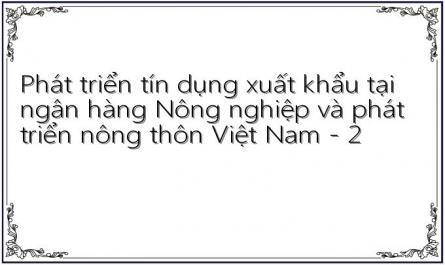 Phát triển tín dụng xuất khẩu tại ngân hàng Nông nghiệp và phát triển nông thôn Việt Nam - 2