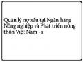 Quản lý nợ xấu tại Ngân hàng Nông nghiệp và Phát triển nông thôn Việt Nam