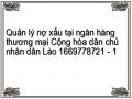 Quản lý nợ xấu tại ngân hàng thương mại Cộng hòa dân chủ nhân dân Lào 1669778721