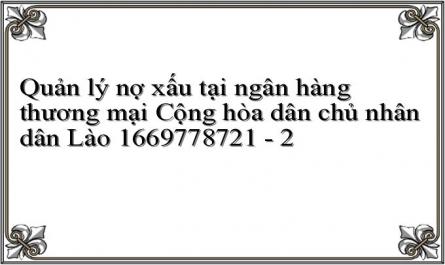 Quản lý nợ xấu tại ngân hàng thương mại Cộng hòa dân chủ nhân dân Lào 1669778721 - 2
