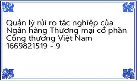 Quản lý rủi ro tác nghiệp của Ngân hàng Thương mại cổ phần Công thương Việt Nam 1669821519 - 9