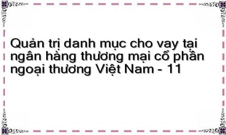 Quản trị danh mục cho vay tại ngân hàng thương mại cổ phần ngoại thương Việt Nam - 11