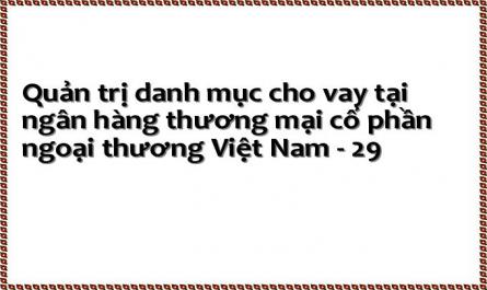 Quản trị danh mục cho vay tại ngân hàng thương mại cổ phần ngoại thương Việt Nam - 29