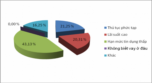 Biểu đồ 3 9 Những khó khăn của hộ sản xuất cà phê khi vay vốn Nguồn Số 3