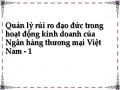 Quản lý rủi ro đạo đức trong hoạt động kinh doanh của Ngân hàng thương mại Việt Nam