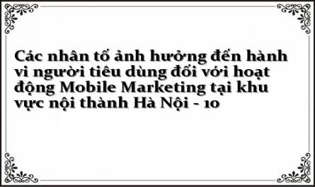 Các nhân tố ảnh hưởng đến hành vi người tiêu dùng đối với hoạt động Mobile Marketing tại khu vực nội thành Hà Nội - 10