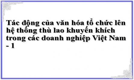 Tác động của văn hóa tổ chức lên hệ thống thù lao khuyến khích trong các doanh nghiệp Việt Nam - 1