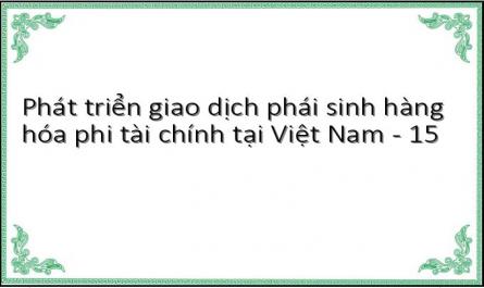 Thực Trạng Giao Dịch Phái Sinh Hàng Hóa Phi Tài Chính Tại Việt Nam