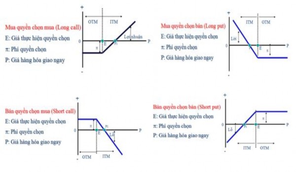 Nguồn Nguyễn Trần Phúc 2009 Hình 1 1 Bốn vị thế cơ bản trong giao dịch quyền 1