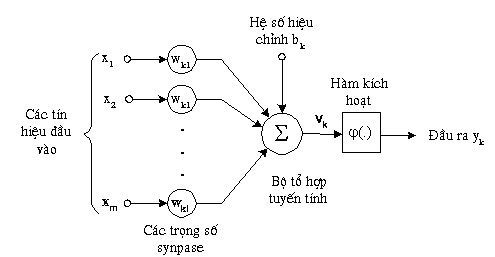 Hình 1 Nơron nhân tạo Các thành phần cơ bản của một nơron nhân tạo bao gồm 1