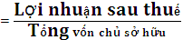ROE chính là chỉ số phản ánh hiệu quả của vốn chủ sở hữu Nói cách khác 1