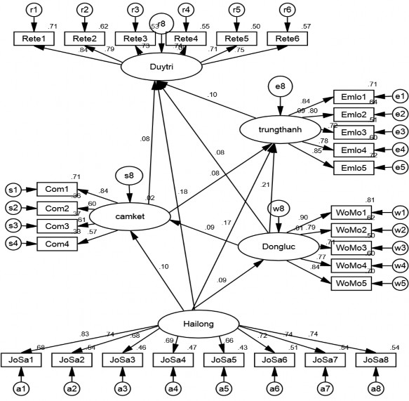 Chi square 439 977 df 340 P 0 000 0 05 Chi square df 1 294 GFI 0 966 TLI 0 991 2