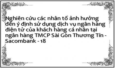 Nghiên cứu các nhân tố ảnh hưởng đến ý định sử dụng dịch vụ ngân hàng điện tử của khách hàng cá nhân tại ngân hàng TMCP Sài Gòn Thương Tín - Sacombank - 18
