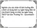 Nghiên cứu các nhân tố ảnh hưởng đến ý định sử dụng dịch vụ ngân hàng điện tử của khách hàng cá nhân tại ngân hàng TMCP Sài Gòn Thương Tín - Sacombank - 21