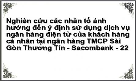 Nghiên cứu các nhân tố ảnh hưởng đến ý định sử dụng dịch vụ ngân hàng điện tử của khách hàng cá nhân tại ngân hàng TMCP Sài Gòn Thương Tín - Sacombank - 22