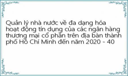 Quản lý nhà nước về đa dạng hóa hoạt động tín dụng của các ngân hàng thương mại cổ phần trên địa bàn thành phố Hồ Chí Minh đến năm 2020 - 40