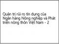 Quản trị rủi ro tín dụng của Ngân hàng Nông nghiệp và Phát triển nông thôn Việt Nam - 2