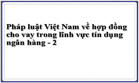 Pháp luật Việt Nam về hợp đồng cho vay trong lĩnh vực tín dụng ngân hàng - 2