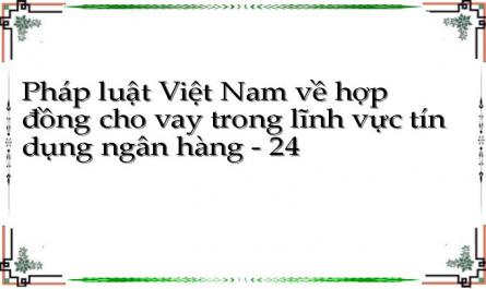 Pháp luật Việt Nam về hợp đồng cho vay trong lĩnh vực tín dụng ngân hàng - 24