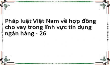 Pháp luật Việt Nam về hợp đồng cho vay trong lĩnh vực tín dụng ngân hàng - 26