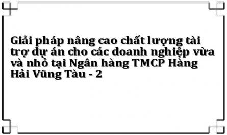 Giải pháp nâng cao chất lượng tài trợ dự án cho các doanh nghiệp vừa và nhỏ tại Ngân hàng TMCP Hàng Hải Vũng Tàu - 2