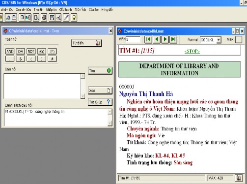 Cách thức tìm tin này sẽ giúp bạn đọc và cán bộ thư viện có thể tổng 3
