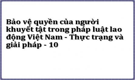 Bảo vệ quyền của người khuyết tật trong pháp luật lao động Việt Nam - Thực trạng và giải pháp - 10