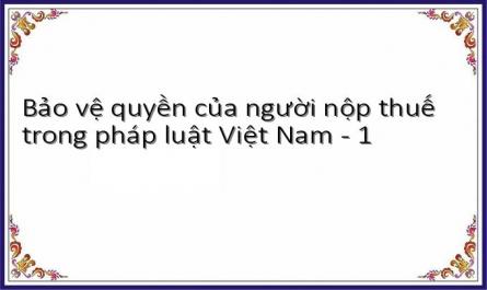 Bảo vệ quyền của người nộp thuế trong pháp luật Việt Nam - 1