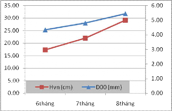 mm Bi ều đồ 4 1 Sinh trưởng trung bình của Mắc ca giai đoạn vườn ươm từ 6 1