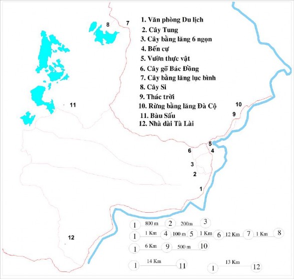 Hình 4 4 Sơ đồ tuyến điểm du lịch tại VQG Cát Tiên Hiện tại VQG Cát Tiên 1