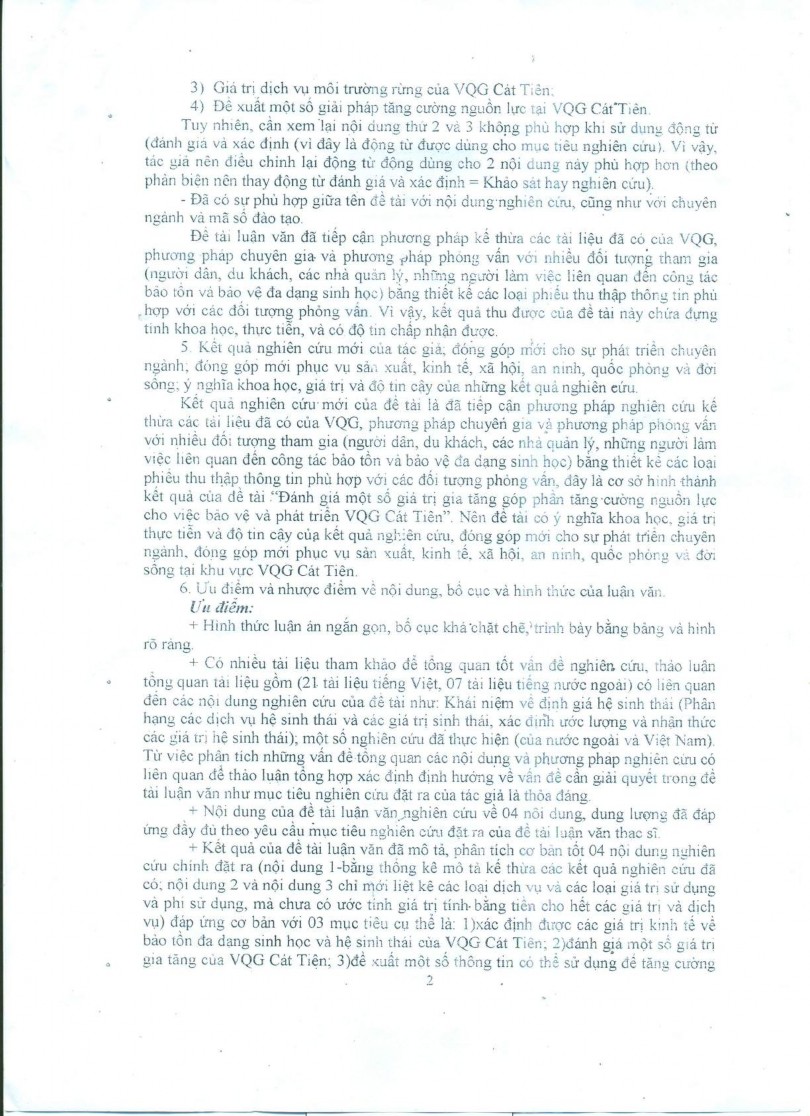 Đánh giá một số giá trị gia tăng góp phần tăng cường nguồn lực cho việc bảo vệ và phát triển Vườn quốc gia Cát tiên 16 3